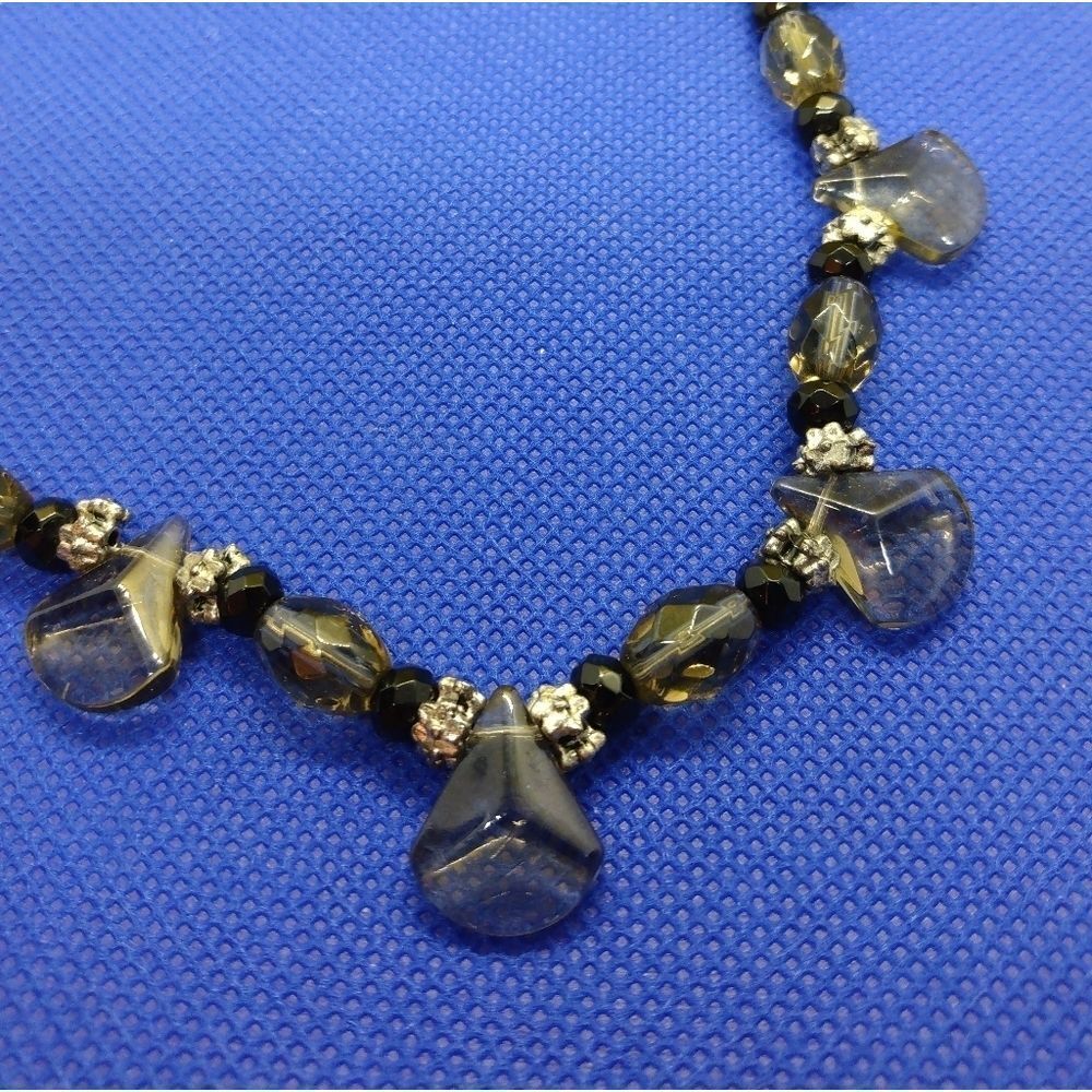 Crystal drop‎ faceted crystal necklace